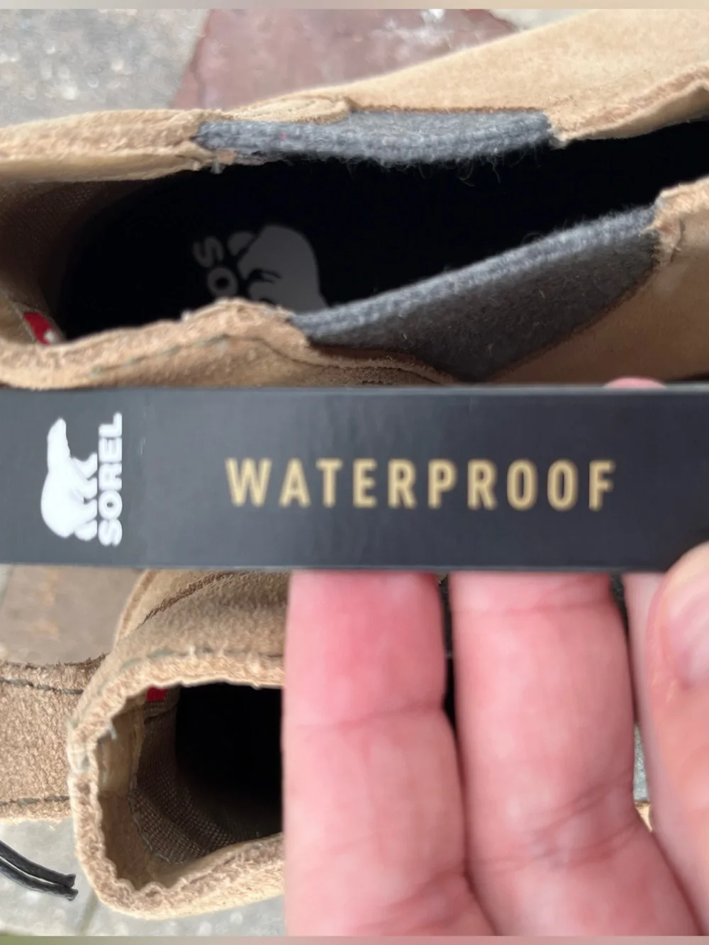 NWT Sorel Emelie III Waterproof Chelsea Boots Tan Suede Size 7